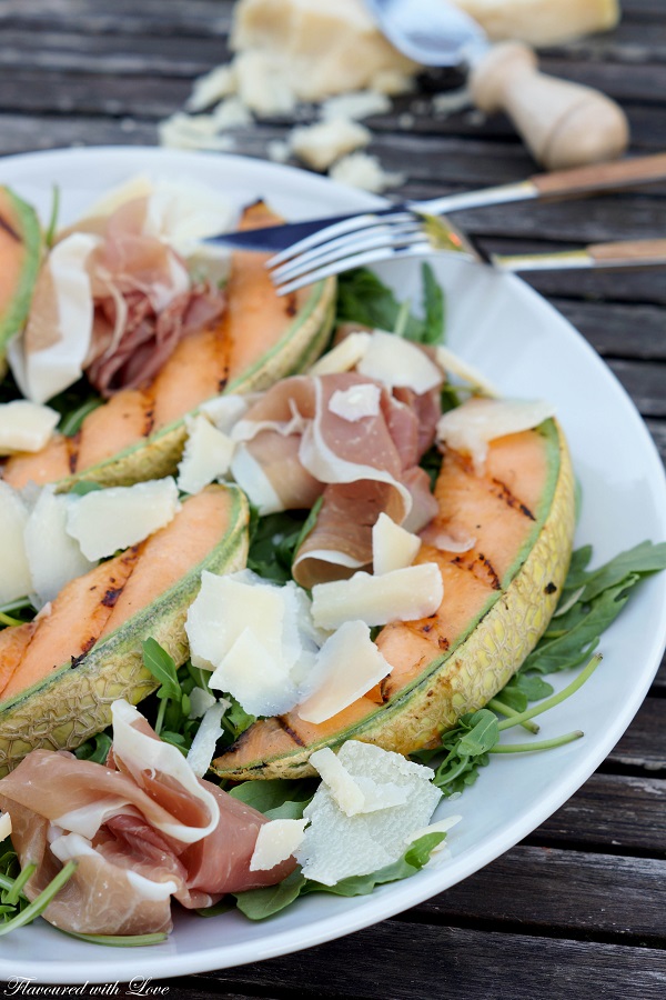 Gegrillte Melone mit Prosciutto di San Daniele und Grana Padano ...