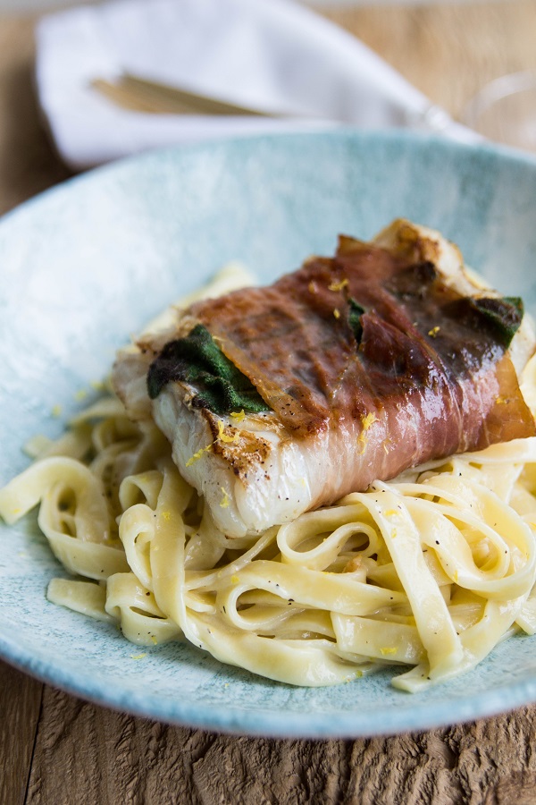 Saltimbocca vom Kabeljau auf Zitronen-Tagliatelle – Flavoured with Love